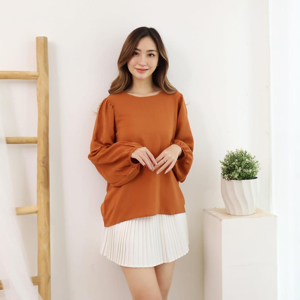 TM 8855 Blouse Arassia แขนบอลลูนนําเข้าชั้นนํา
