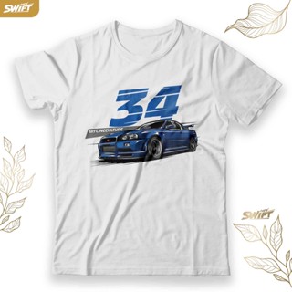 เสื้อยืด พิมพ์ลาย nissan r34 skyline culture japan JDM BAJU DISTRO
