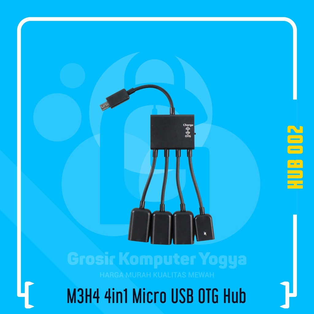 M3H4 4in1 มัลติฟังก์ชั่น Micro USB OTG Hub Data Cable & Charge