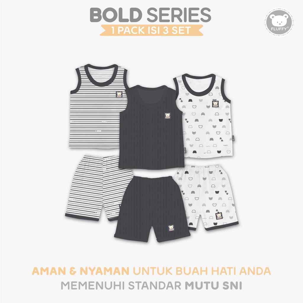 FLUFFY 3/4 BOLD Pants Set (3 คู่) SKD3SB/SKD3XB CHA SML 123