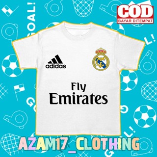 เสื้อยืด พิมพ์ลาย Real Madrid FC สําหรับเด็กผู้ชาย และเด็กผู้หญิง