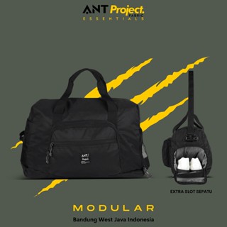 Ant PROJECT - Duffel กระเป๋ายิม แบบแยกส่วน - สีดํา - กระเป๋ากีฬา กระเป๋าดัฟเฟิล