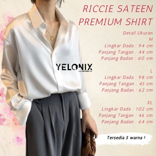 KEMEJA TERBARU KEMEJA POLOS KOREA SATIN RICCHIE VELOVE SATEN VELVET LENGAN PANJANG KEMEJA BASIC JUMBO