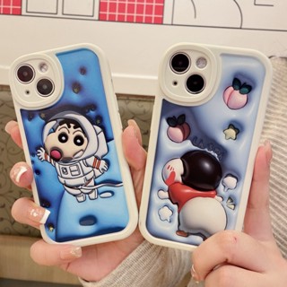 เคสโทรศัพท์มือถือ TPU นิ่ม 3D คู่รักการ์ตูนน่ารักชินจังชินจัง สําหรับ iPhone 11 XR 7 8 6 6s Plus 14 13 12 Pro MAX X XS MAX SE 2020 iPhone เคส