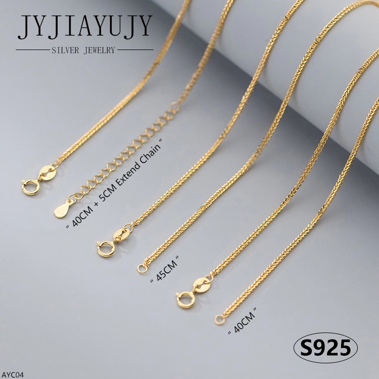 JYJIAYUJY 100% เงินสเตอร์ลิง S925 สร้อยคอ Chopin 3 สีขนาดเกาหลีแฟชั่น Hypoallergenic Casual Elegant 