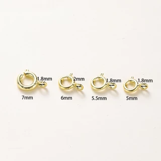 เข็มกลัดแหวนสปริง ตะขอก้ามปู ห่วงสปริงชุบทอง 18k 5-7มม. 5-10ชิ้น สำหรับDIYเครื่องประดับ-สร้อยคอ