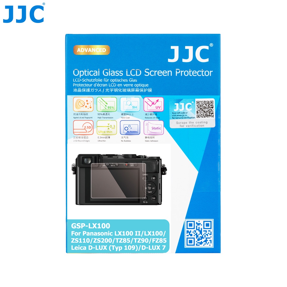 JJC GSP-LX100 กระจกนิรภัยกันรอยหน้าจอกล้อง HD แบบบางพิเศษ สําหรับ Leica DLUX8 D-LUX8 DLUX7 D-LUX7 Panasonic LX100 LX100II TZ90 ZS70 FZ85 TZ85 TX1 ZS110 ZS100 TZ100 Leica D-LUX (Typ 109) D-LUX 7