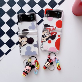 ใหม่ เคสโทรศัพท์มือถือ กันกระแทก แบบครึ่งหน้า ลายมิกกี้ มินนี่เมาส์ Z Flip4 สําหรับ Samsung Galaxy Z Flip4 Z Flip3 ZFlip4