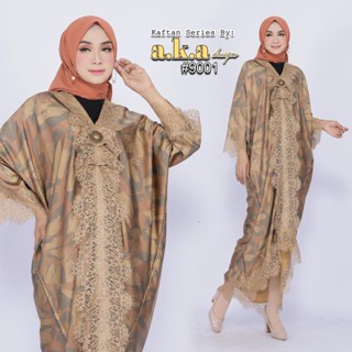 Unna_store.2019/baju Gamis Kaftan ชุดเดรส ผ้าซาติน ปักลายลูกไม้ สไตล์โมเดิร์น หรูหรา สําหรับผู้หญิง