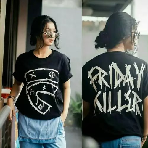 Friday Killer Black Punk Short Sleeve skate เสื้อยืด Cool Distro สําหรับผู้ชายและผู้หญิง | Freday Ki
