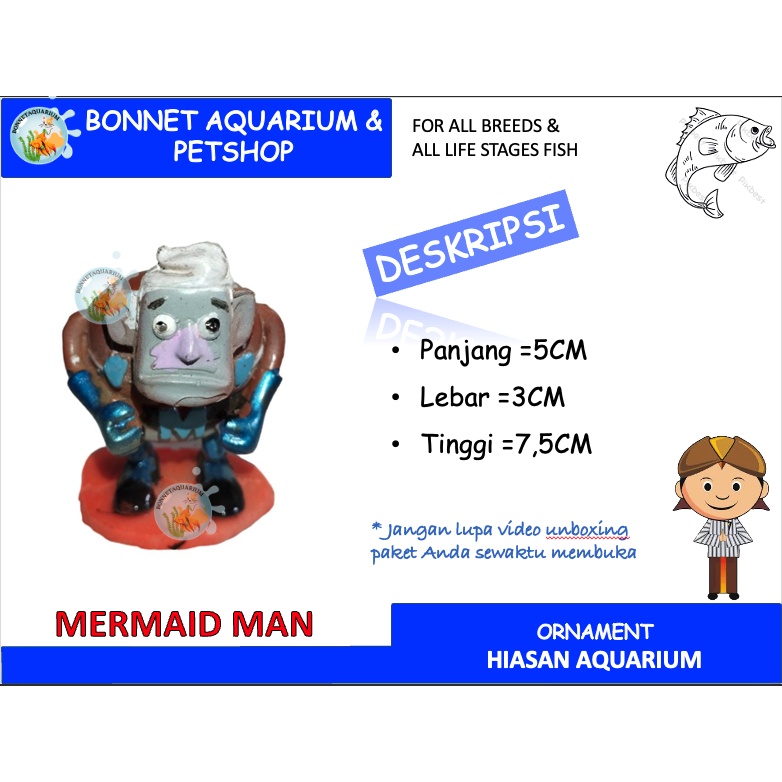 FIBER ORAMENTAL TOY AQUARIUM MERMAID MAN FIBER ORAMENTAL AQUARIUM