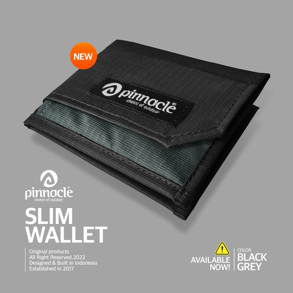 Pinnacle Slim Wallet Ripstop - สีเทาสีดํา