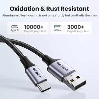 Ugreen 3A Type C สายชาร์จโทรศัพท์ ไนล่อน ชาร์จเร็ว 3A QC3.0 USB Type C ที่ชาร์จ สําหรับ Xiaomi Realme Samsung