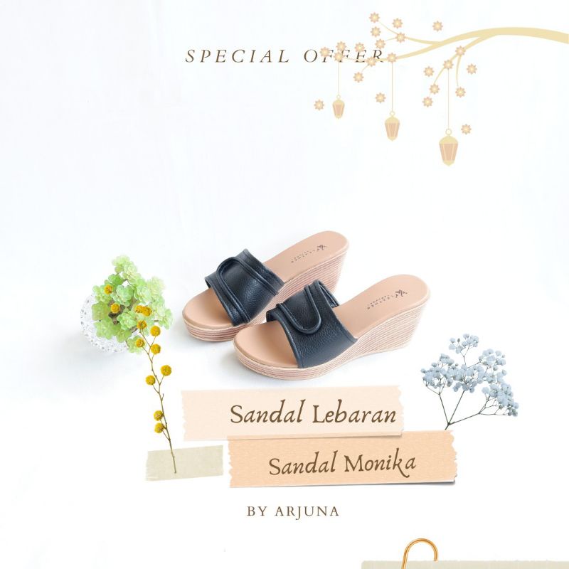 รองเท้าแตะส้นเตารีด Monika รองเท้าแตะหนังใหม่ล่าสุด