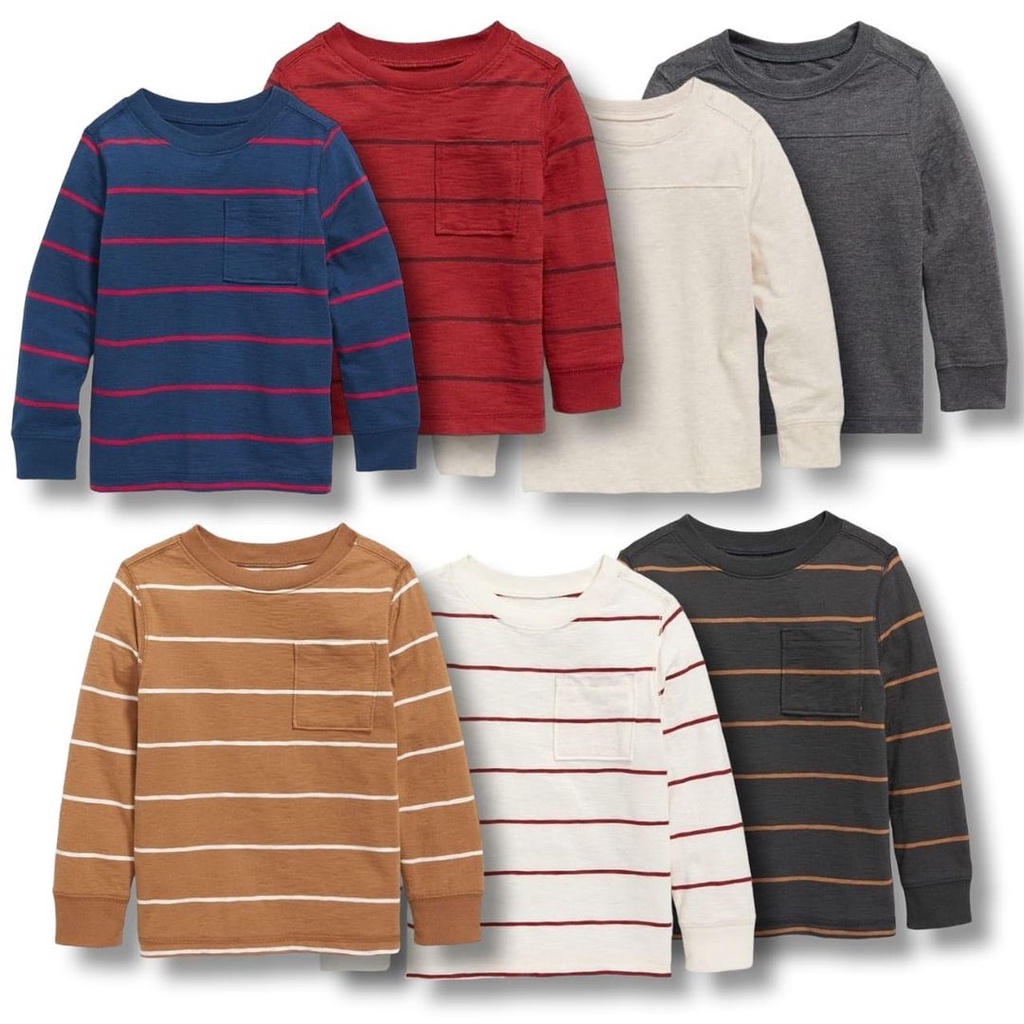 เสื้อยืดแขนยาวเด็กชาย Old Navy/เสื้อยืดเด็กทารก Old Navy ดั้งเดิม (1-5 ปี)