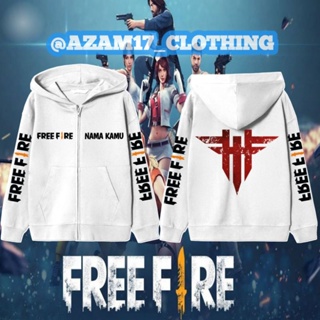 เสื้อแจ็กเก็ต มีฮู้ด แต่งซิป ลายเกม Free Fire Garena Free FF สําหรับเด็ก