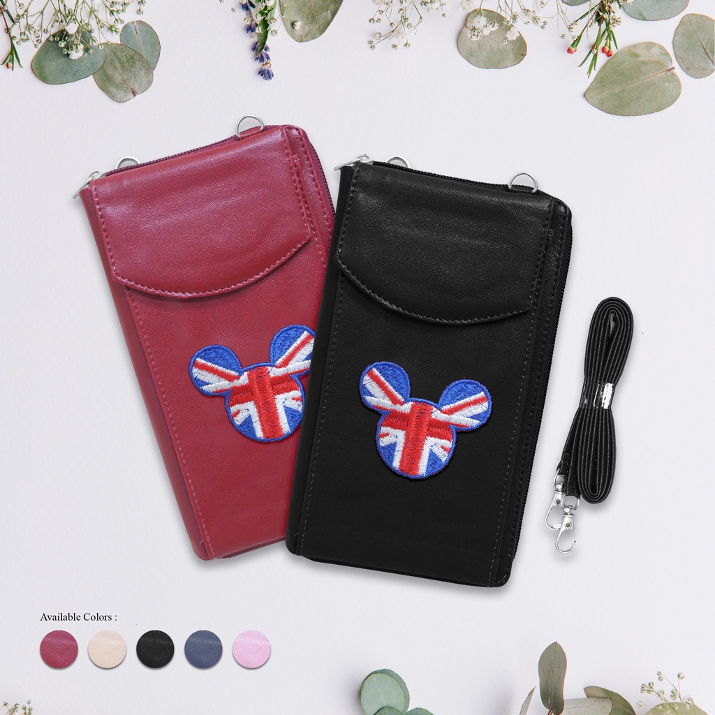 HP 528 MICKEY MOUSE EMBROIDERED PHONE BAG / ENGLAND FLAG EMBROIDERED SLING BAG