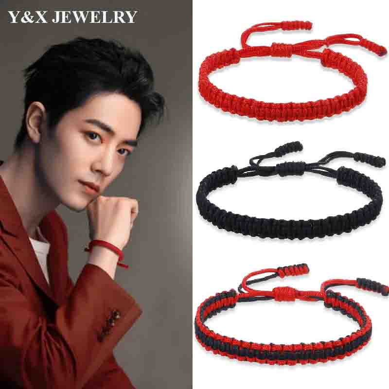 【Y&X】สร้อยข้อมือเชือกถัก สีแดง เพื่อสุขภาพ ปลอดภัย สําหรับผู้ชาย ผู้หญิง