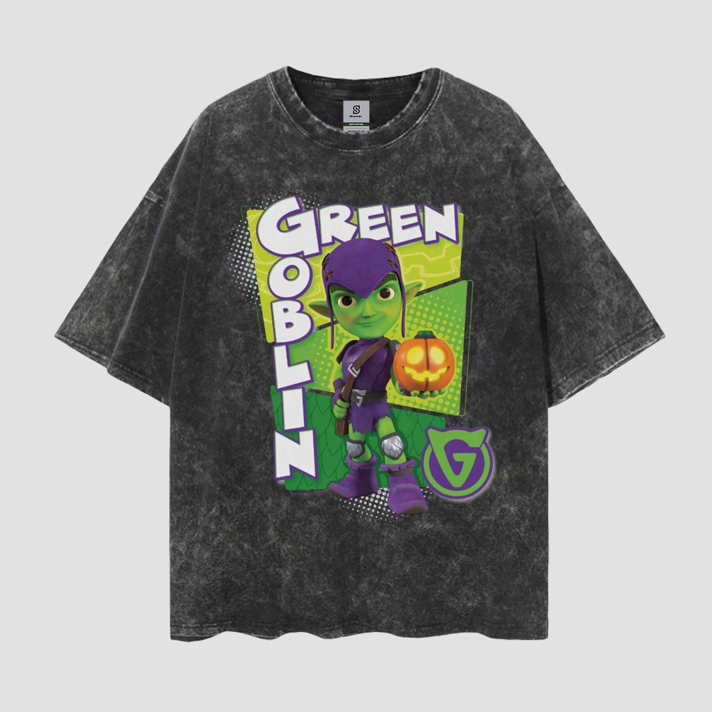 Green Goblin Vintage Style Oversize Washed Tee