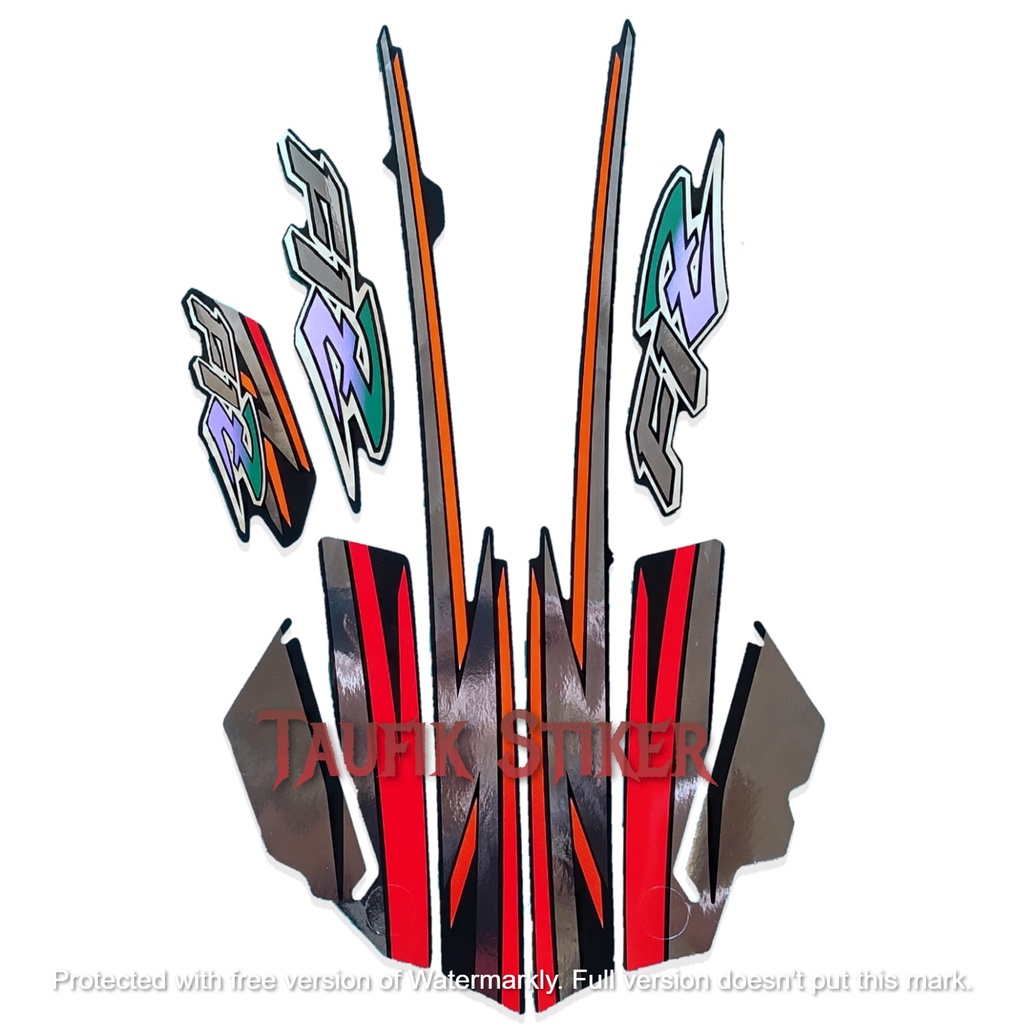 MERAH F1zr 1996 Black Red Standard Motorcycle Strip Stickers ครบชุด