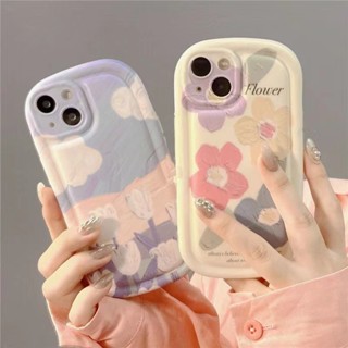 เคสโทรศัพท์มือถือ ซิลิโคนนิ่ม TPU ใส กันกระแทก ลายภาพวาดสีน้ํามัน รูปดอกทิวลิป สําหรับ iPhone 6 6S 7 8 Plus 11 14 13 12 Pro MAX XR X XS MAX