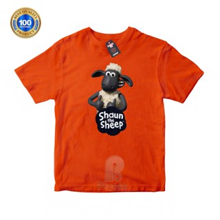 (ฟรีชื่อ) เสื้อยืด ผ้าฝ้าย พิมพ์ลายการ์ตูน SHAUN THE SHEEP UNISEX