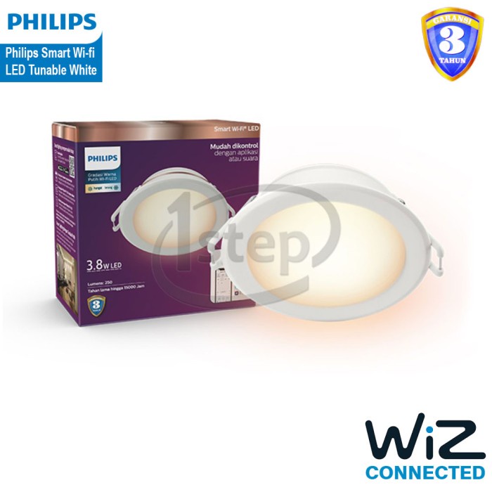 [สมาร ์ ท ] Philips Smart Wifi Downlight Led 3.8 วัตต ์ Wiz Tuning White [Lamp ]