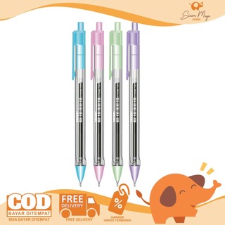Joyko Pulpen BP-363 Vocus Trans Pastel 0.7mm Retractable / Ball Pen Pulpen Pena Cetek Transparan
