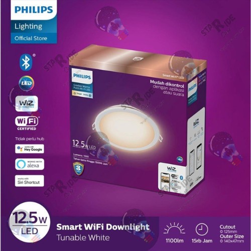 [สมาร ์ ท ] Philips Smart Wifi Wiz Led Downlight 12.5 วัตต ์ 12.5 วัตต ์ 12.5 วัตต ์ ปรับแต ่ งได ้ สีขาว [Lamp ]