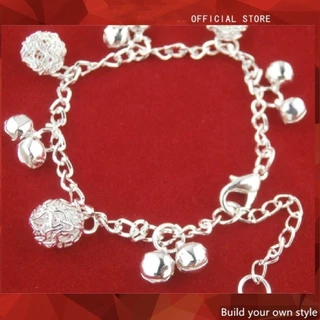 สร้อยข้อมือ สีเงิน พร้อมกระดิ่ง สามารถปรับได้ เครื่องประดับ ของขวัญ สําหรับผู้หญิง