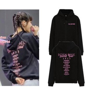 เสื้อแจ็กเก็ต มีซิป ลาย BP Lisa World Tour Asia 2023