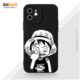 GUMAN เคสไอโฟน เคสซิลิโคนนุ่มกันกระแทกการ์ตูนอนิเมะตลก เคสโทรศัพท์ สีดำ Compatible for iPhone 14 13 12 11 Pro Max SE 2020 X XR XS 8 7 6 6S Plus พลัส XYM1707