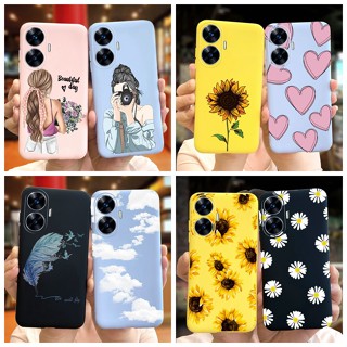 เคสโทรศัพท์มือถือ ซิลิโคนนิ่ม TPU ลายดอกทานตะวัน สีแคนดี้ สําหรับ Realme C55 2023 RealmeC55 4G RMX3710