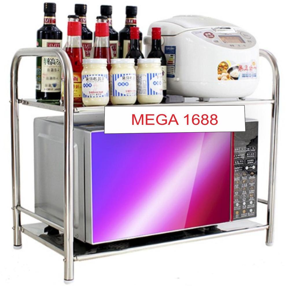 CHEKOUT Mega_1688 ชั้นวางของในครัว ชั้นวางเครื่องเทศในครัวอเนกประสงค์ สแตนเลส 2 ชั้น MG835