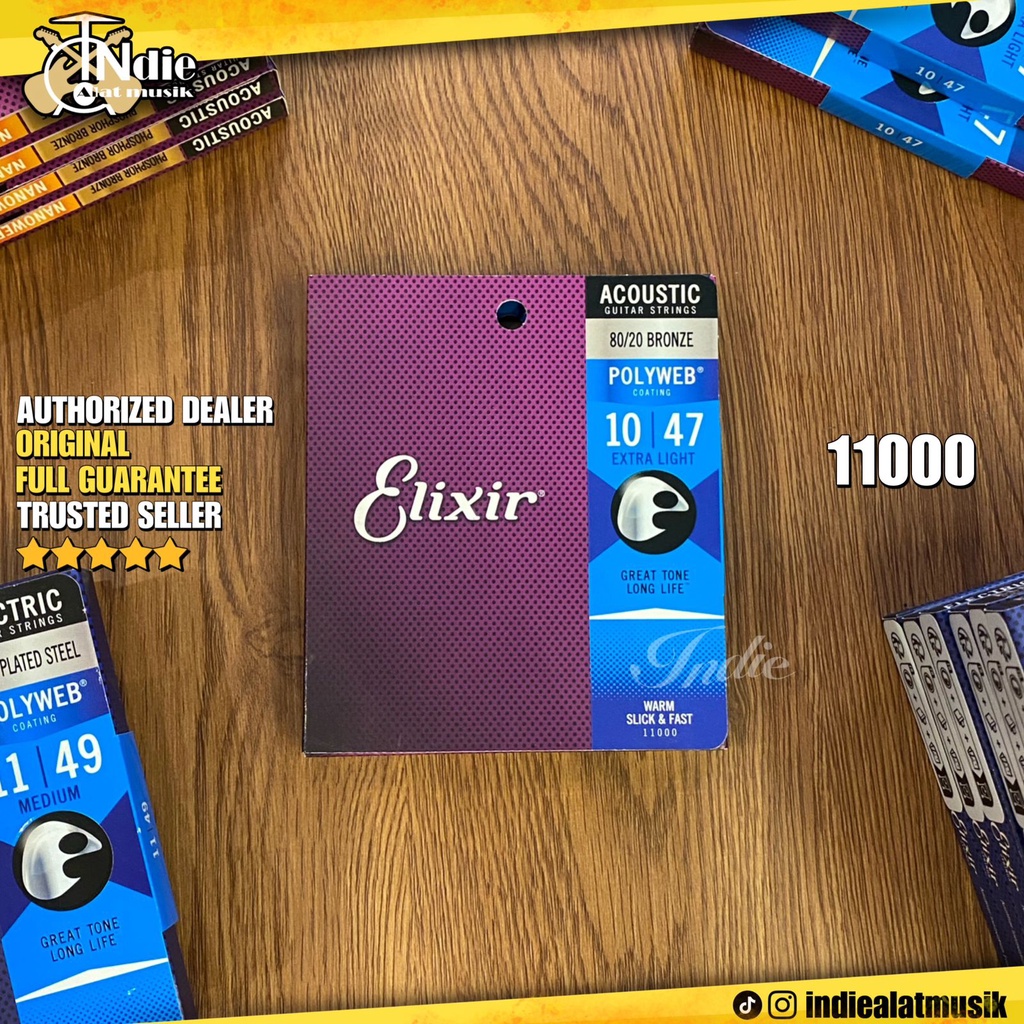 สายกีต้าร์โปร่ง ELIXIR Polyweb 10-47 11000