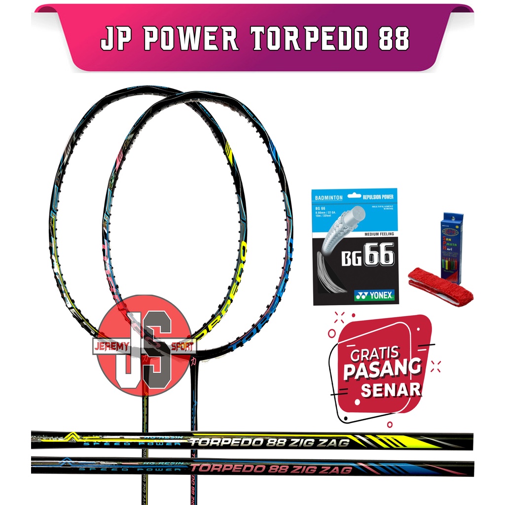 ไม้แบดมินตัน JP Power Torped 88 Zig Zag Original 35 LBS