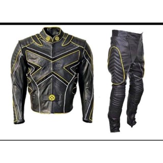 Reflika เสื้อแจ็กเก็ตหนังสังเคราะห์ สําหรับผู้ชาย + กางเกง