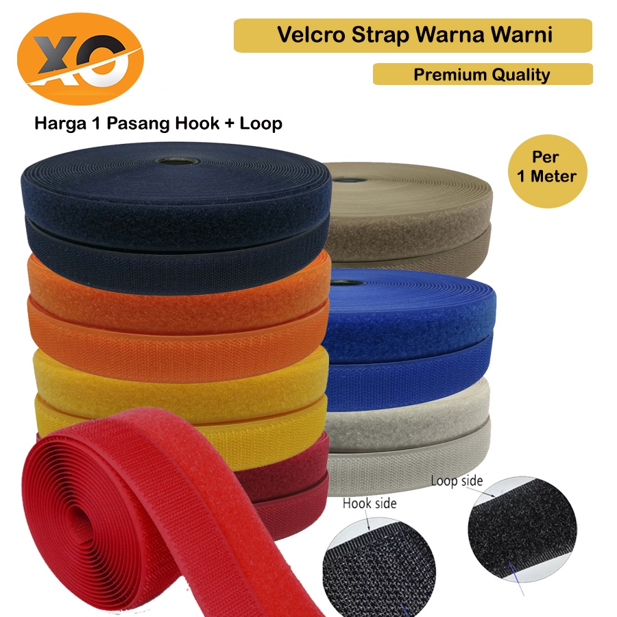 กาวอเนกประสงค์ Velcro ตะขอห่วงเทปคู่หยาบและเรียบเนียน 1 ชุด