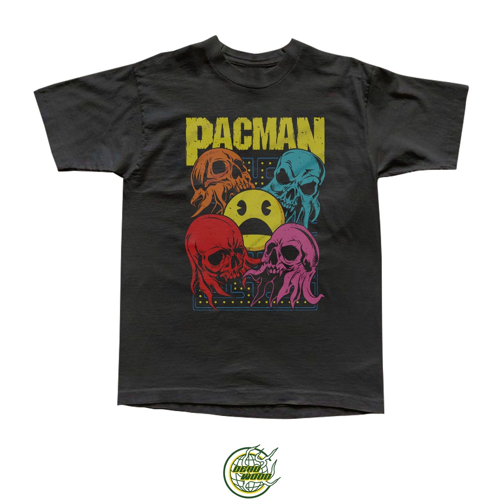 เสื้อยืดวินเทจ ARCADE GAMES PACMAN GHOST BOYS จาก HELL DRACULLA BYTES สไตล์ย้อนยุค