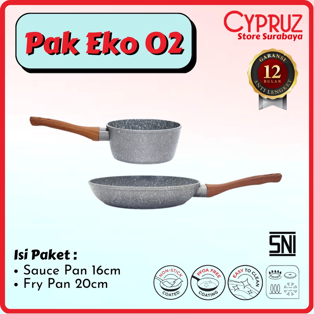 Cypruz Non-Stick Sauce Pan กระทะทอด Marble Induction PAKKO 02