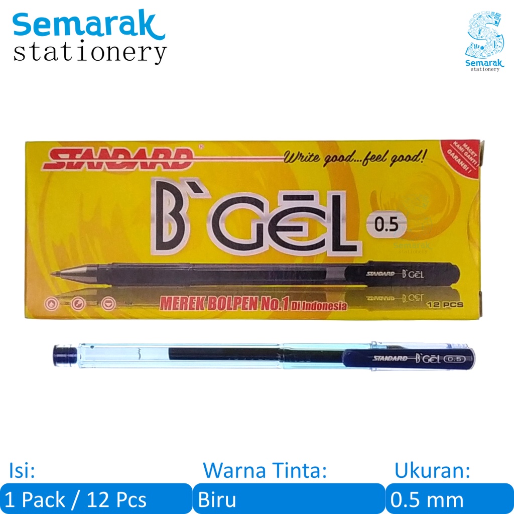 Standard BGel Pen Jel H2O Gel 0.5 - สีน้ําเงิน [1 แพ็ค / 12 ชิ้น]