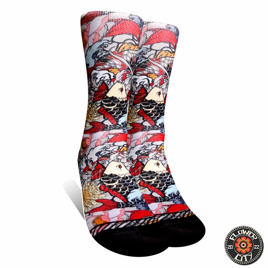 เลขที่. F112 Fullprint Socks with Yakuza Fish Goddess Motif (FC)