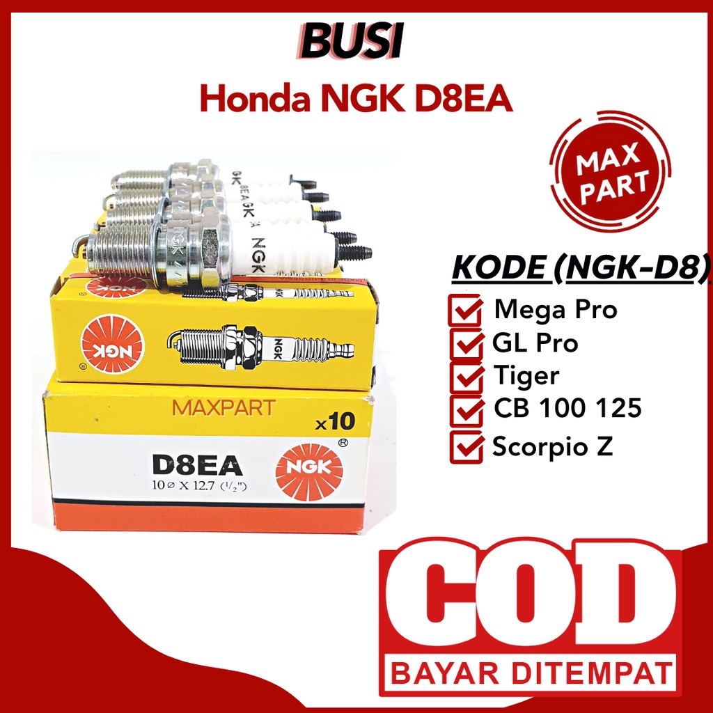NGK D8EA WHITE SPARK PLUG HONDA MEGAPRO GL D8 PRO TIGER CB 100 125 SCORPIO Z