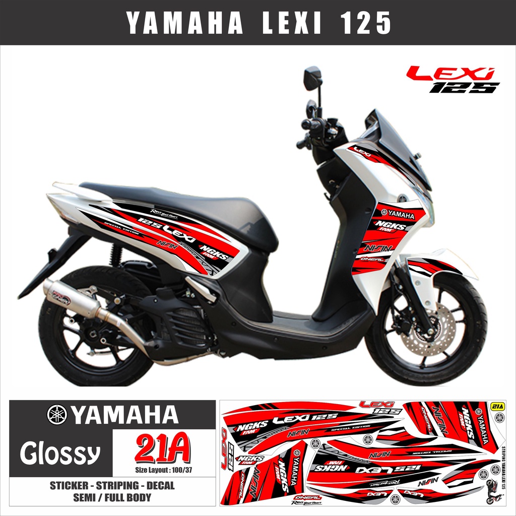 สติ๊กเกอร์ติดมอเตอร์ไซค์ รูปลอกเส้นวาริations Lexi 125 Yamaha Lexi 125 / Variation Lexi / Yamaha