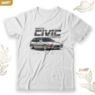 เสื้อยืด พิมพ์ลาย HONDA Civic Nouva JDM BAJU DISTRO สีขาว