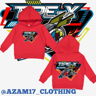 เสื้อแจ็กเก็ตกันหนาว มีฮู้ด ลาย X racing Type-X trondol สําหรับเด็กผู้ชาย และเด็กผู้หญิง