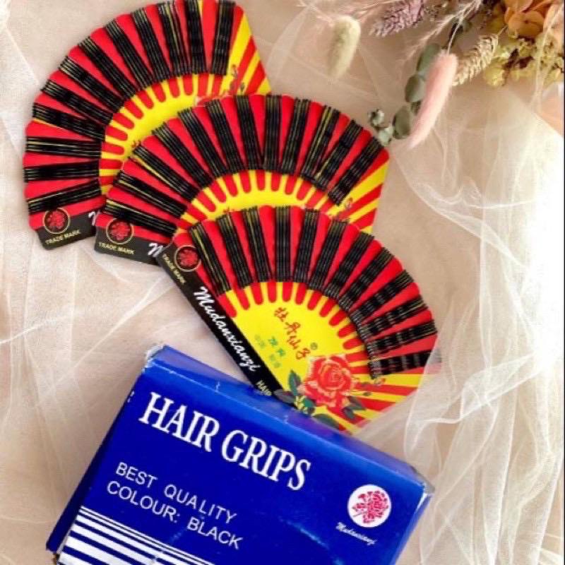 Bobpin กิ๊บติดผม bobby pin พัดลมกิ๊บติดผมสีดํา Stick กิ๊บติดผมชุดหลายคลิปสีดํา mouche Stick