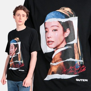 [Import] - เสื้อยืดลําลอง สําหรับผู้ชาย สีดํา พิมพ์ลาย Jennie