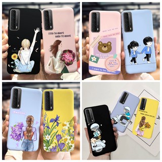 เคสโทรศัพท์มือถือแบบนิ่ม กันกระแทก สีแคนดี้ สําหรับ Huawei Y7a P Smart 2021 Y7a Y7P 2020