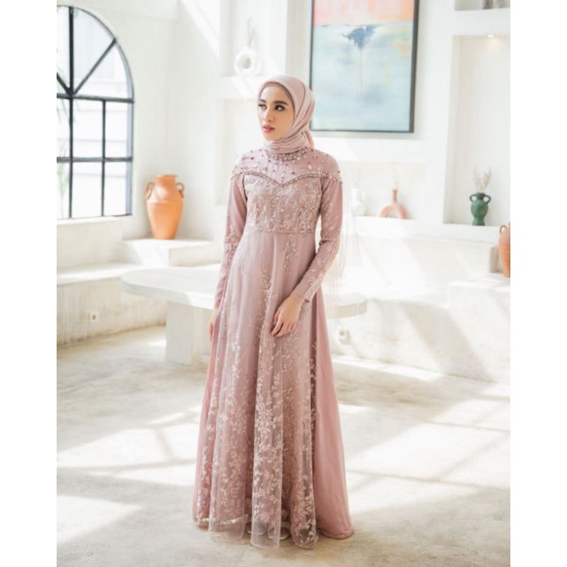 NAMIRA BROCADE ชุด GOWN ฟรี HIJAB GOWN VELVET SILK ชุด NAMIRA BROCADE TILLE MATERNITY ชุดอังกฤษชุด P